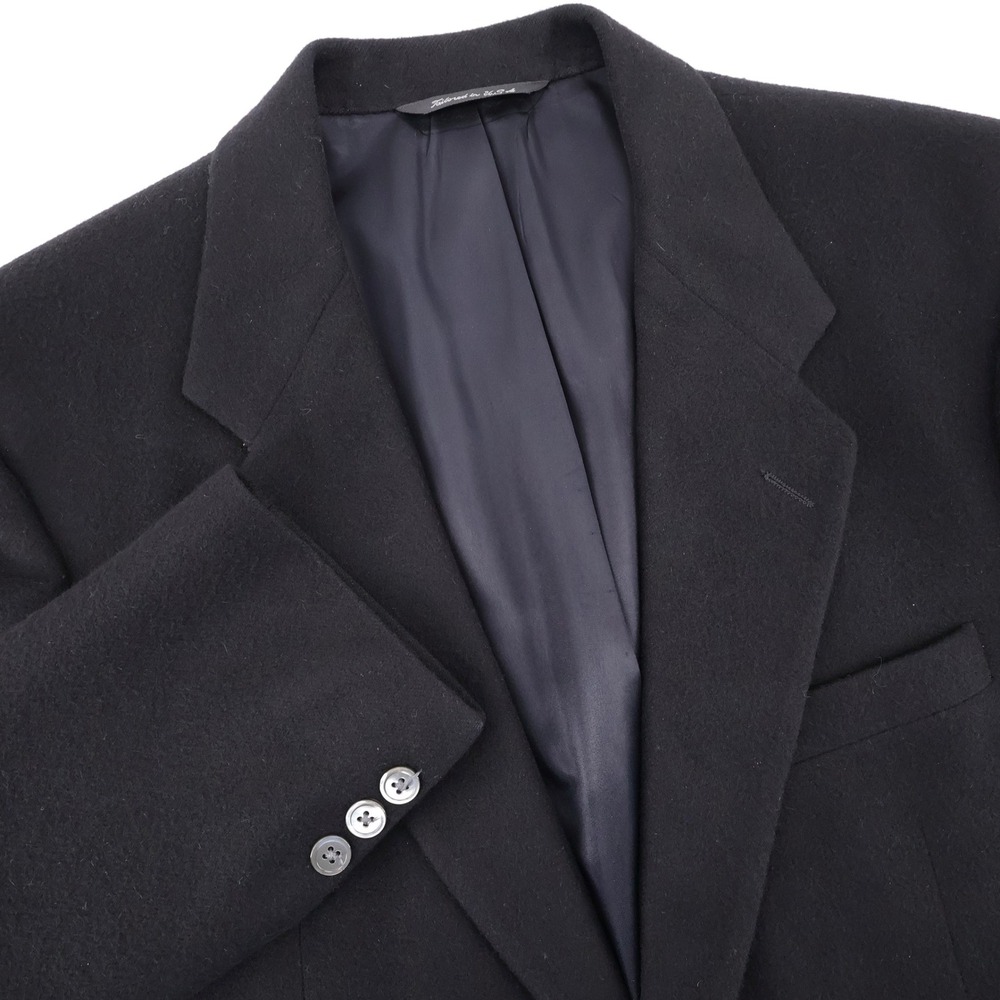 Saks Fifth Avenue Cashmere Wool Tailored Blazer Black Mens 40R